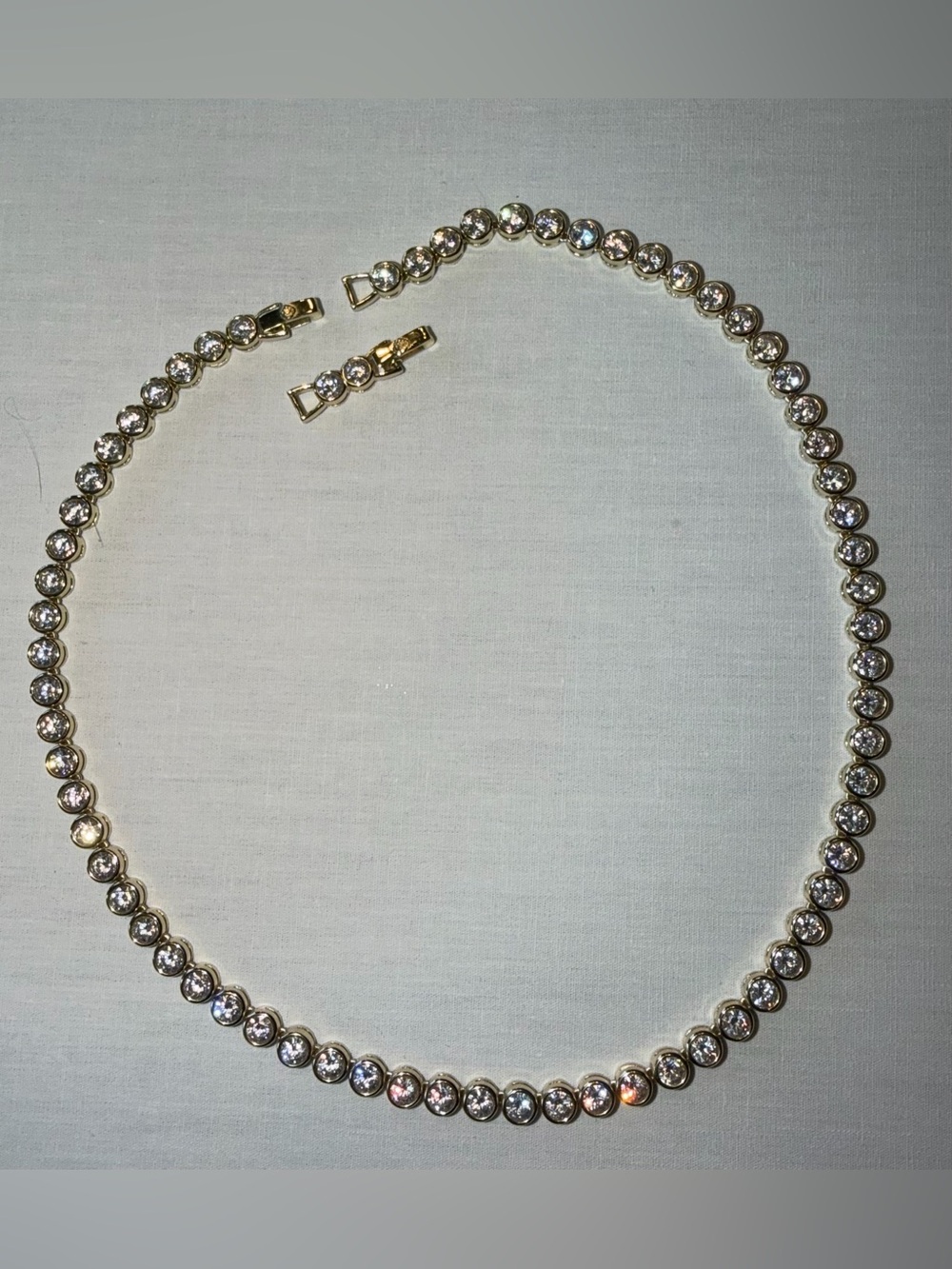 Kendra Scott Gold and Clear Crystal Tennis Necklace